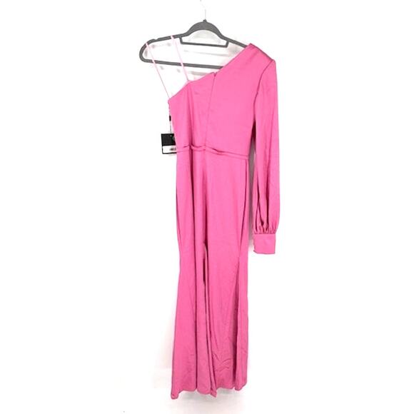 Mac Duggal Satin One Puff Sleeve Candy Pink Gown – Size 2 NWT! - Picture 5 of 8